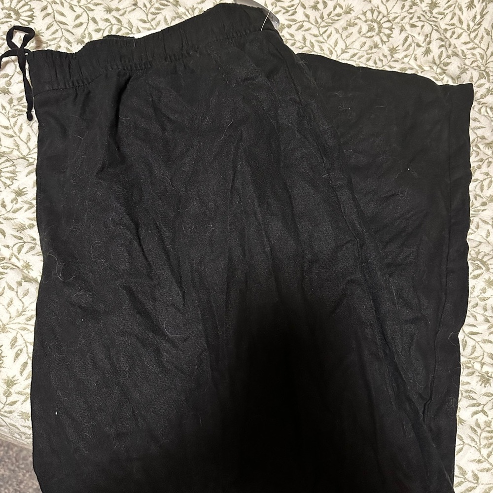 Old Navy Black High Waisted Wide Leg Linen Pants